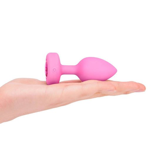 b-Vibe Vibrating Heart Butt Plug Pink Small Medium - Simply Pleasure