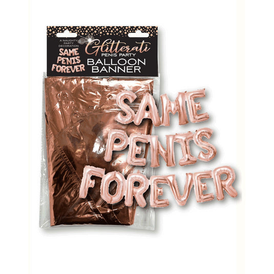 Little Genie Glitterati Same Penis Forever Balloon Banner Pink