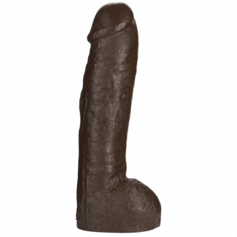 Load image into Gallery viewer, Vac-U-Lock Realistic Hung Dildo Dark Brown 12.5 Inch
