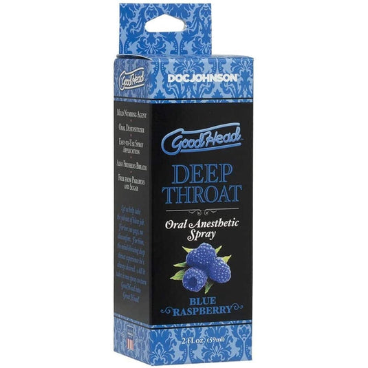 GoodHead Deep Throat Oral Anesthetic Spray Blue Raspberry 2oz