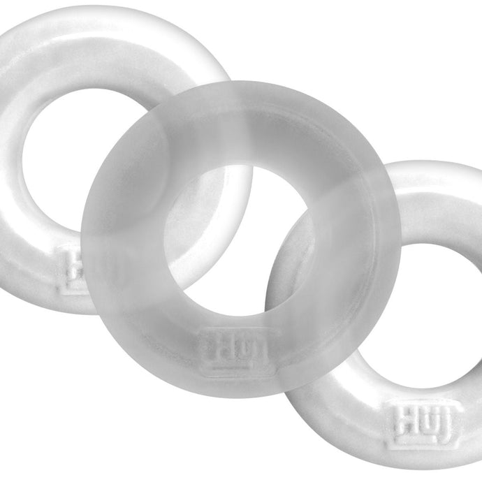 Hunkyjunk HUJ3 Cock Ring 3 Pack White Ice