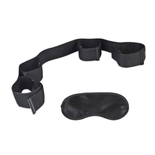 Lux Fetish Bondage Buddy Adjustable Wrist To Leg Restraints Black