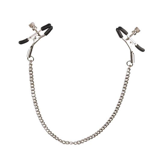 Lux Fetish Adjustable Nipple Clips Black Silver