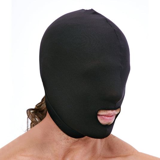 Lux Fetish Open Mouth Stretch Hood Black