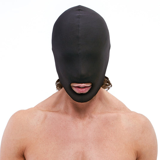 Lux Fetish Open Mouth Stretch Hood Black