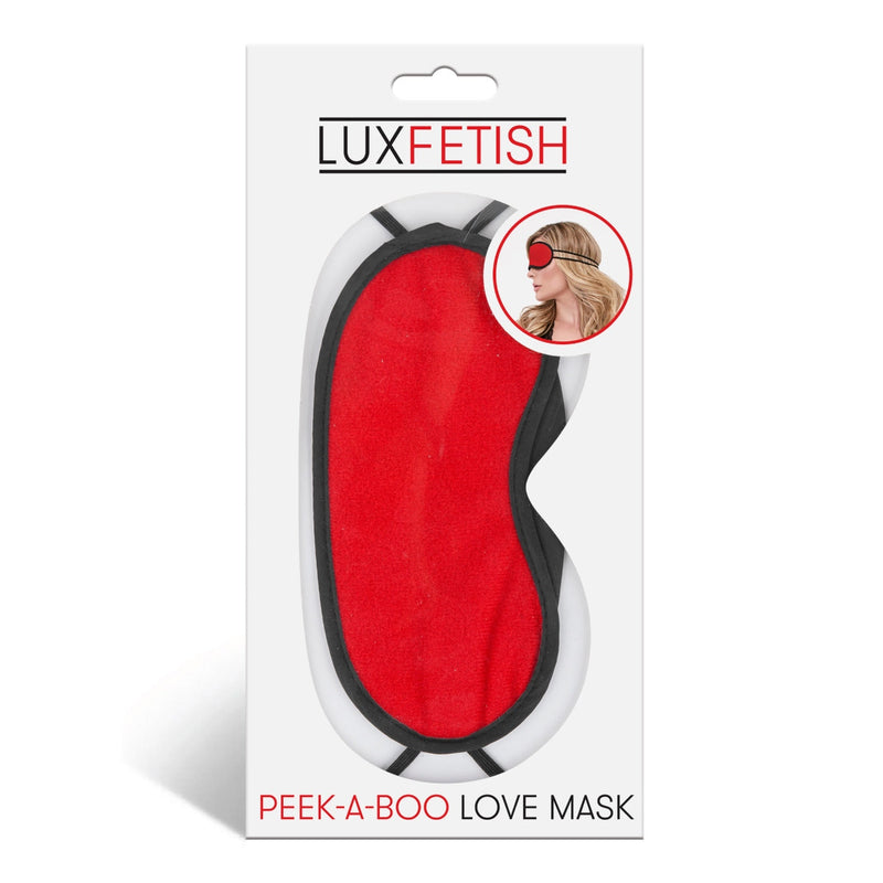 Load image into Gallery viewer, Lux Fetish Peek-A-Boo Love Mask Red

