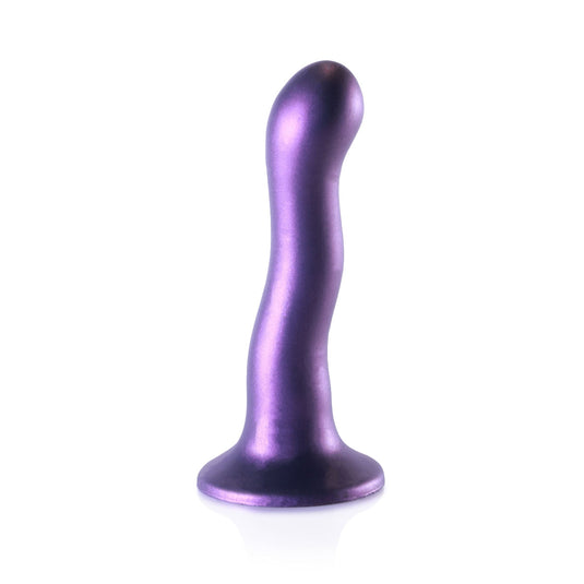 Ouch Ultra Soft Silicone Curvy G-Spot Dildo Metallic Purple 7 Inch