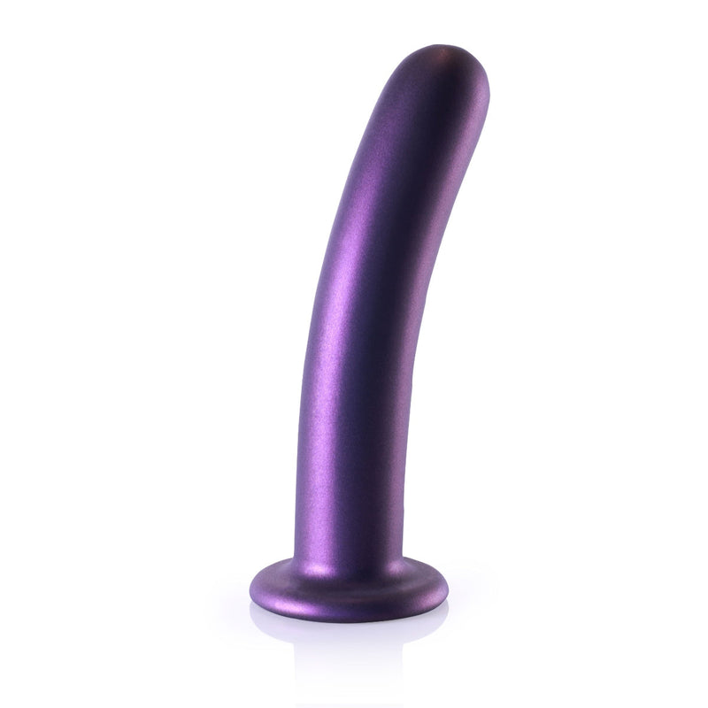 Load image into Gallery viewer, Ouch Smooth Silicone G-Spot Dildo Metallic Purple 7 Inch
