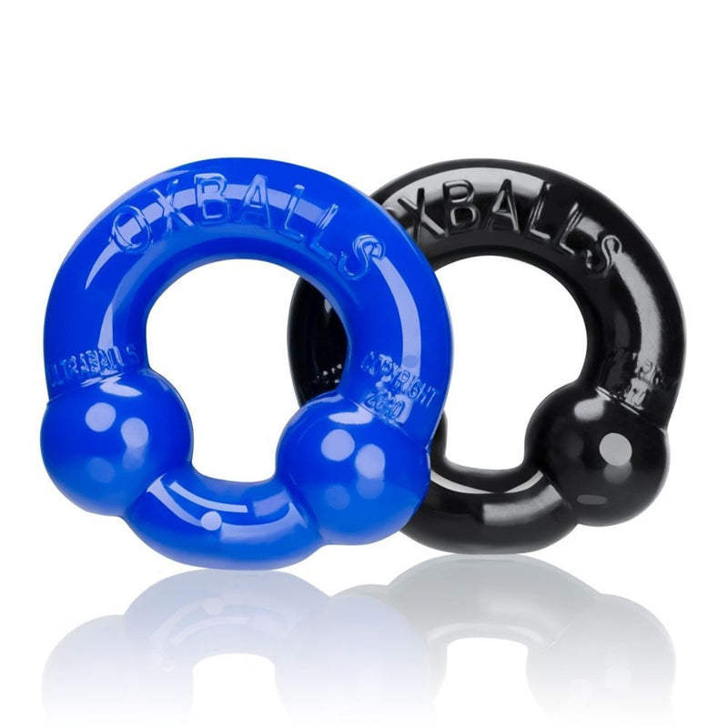 Load image into Gallery viewer, Oxballs Ultraballs Cock Ring 2 Pack Black Blue
