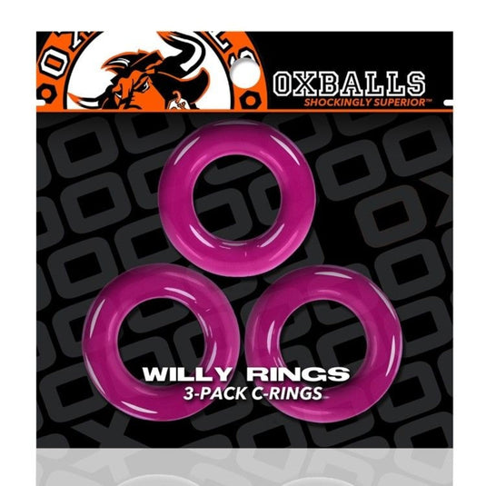 Oxballs Willy Rings Cock Ring 3 Pack Hot Pink