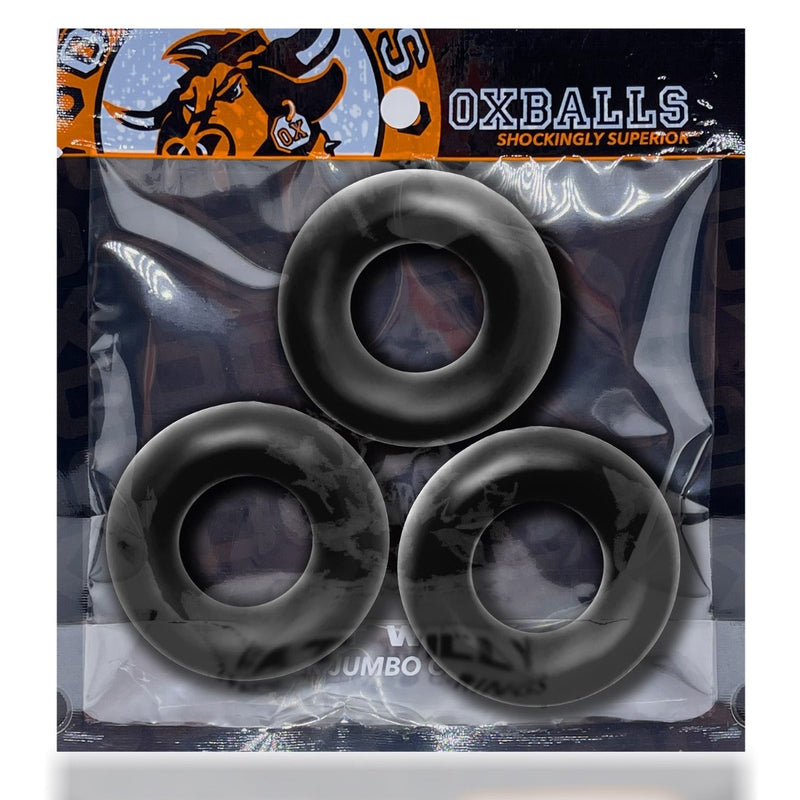 Load image into Gallery viewer, Oxballs Fat Willy Jumbo Cock Rings 3 Pack Black
