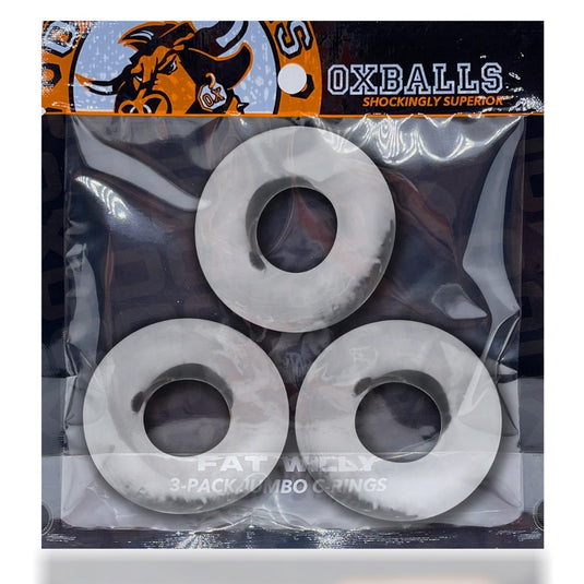 Oxballs Fat Willy Jumbo Cock Rings 3 Pack Clear