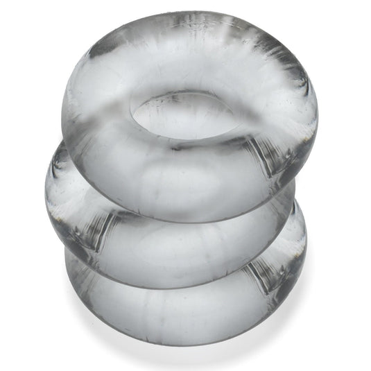 Oxballs Fat Willy Jumbo Cock Rings 3 Pack Clear