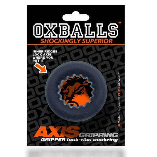 Oxballs Axis Rib Griphold Cock Ring Black Ice