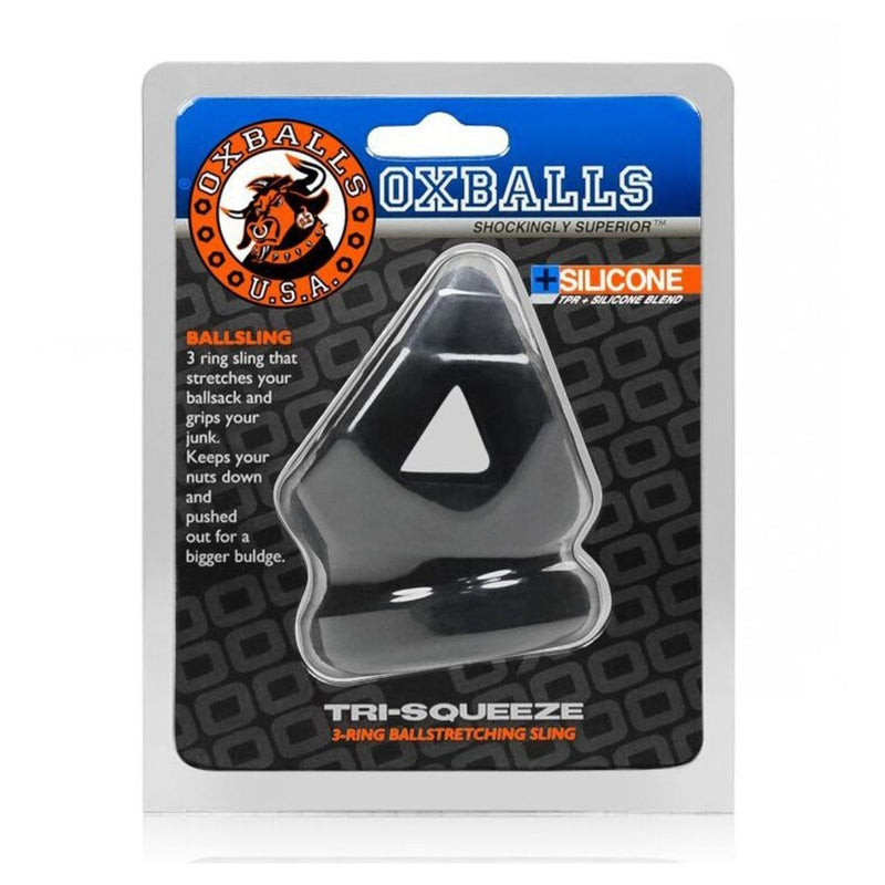 Load image into Gallery viewer, Oxballs Tri Squeeze Cocksling &amp; Ball Stretcher Black
