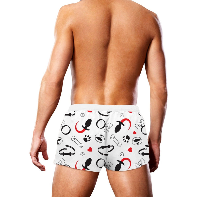 Load image into Gallery viewer, Prowler Swim Trunk Puppie Print White Black Red
