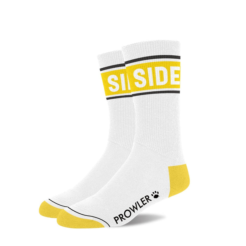 Load image into Gallery viewer, Prowler Side Socks White Yellow
