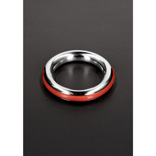 Shots Steel Cazzo Tensions Stainless Steel Cock Ring Red 1.8 Inch