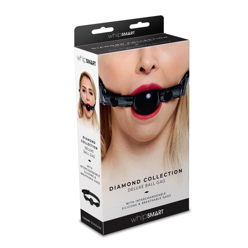 Load image into Gallery viewer, Whipsmart Diamond Collection Deluxe Ball Gag Black
