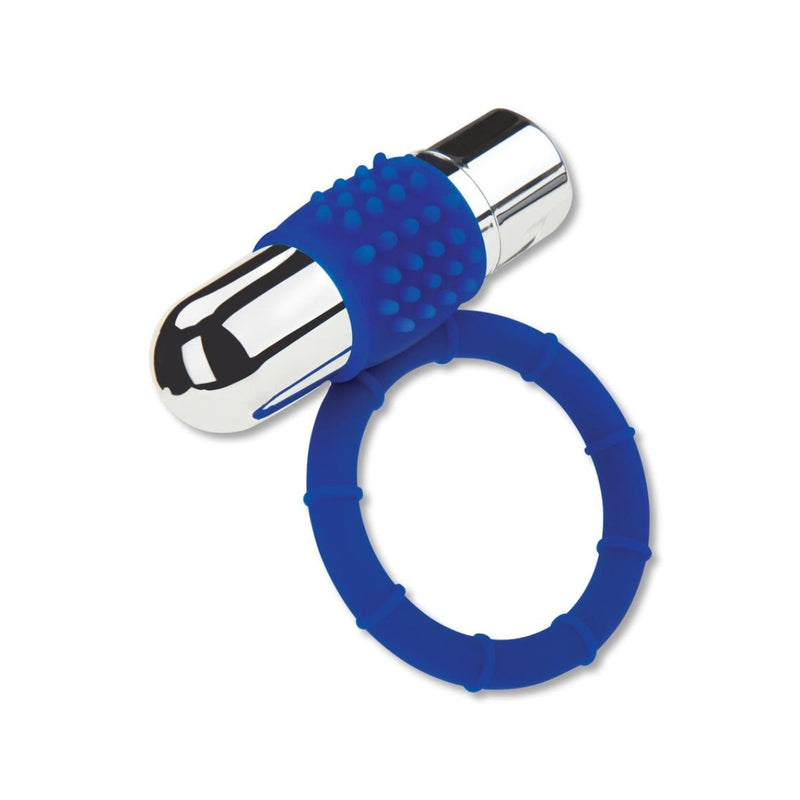 Load image into Gallery viewer, Zolo Powered Bullet Vibrating Cock Ring Blue
