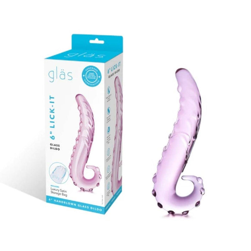 Load image into Gallery viewer, Glas Lick It Dildo Pink 6 Inch - Simply Pleasure
