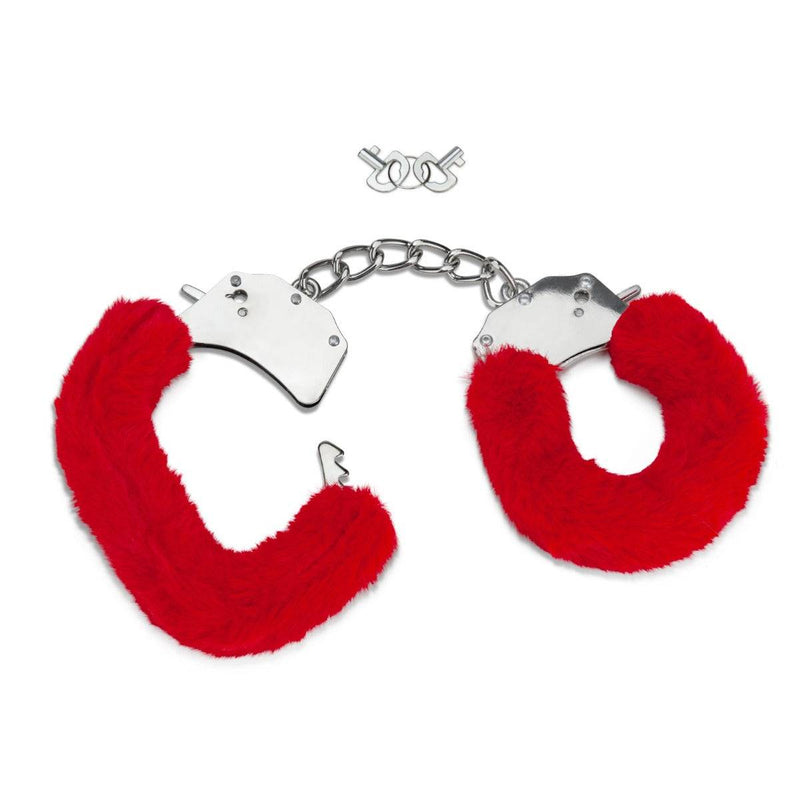 Load image into Gallery viewer, Me You Us Furry Handcuffs Red - Simply Pleasure
